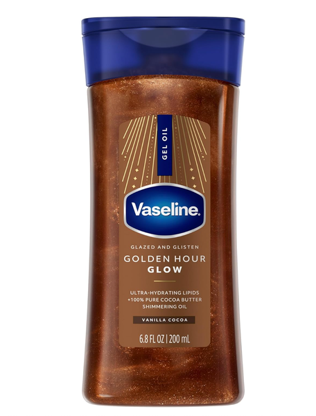 Vaseline Glazed &amp; Glisten Shimmering Body Gel Oil Golden Hour Glow 200ml