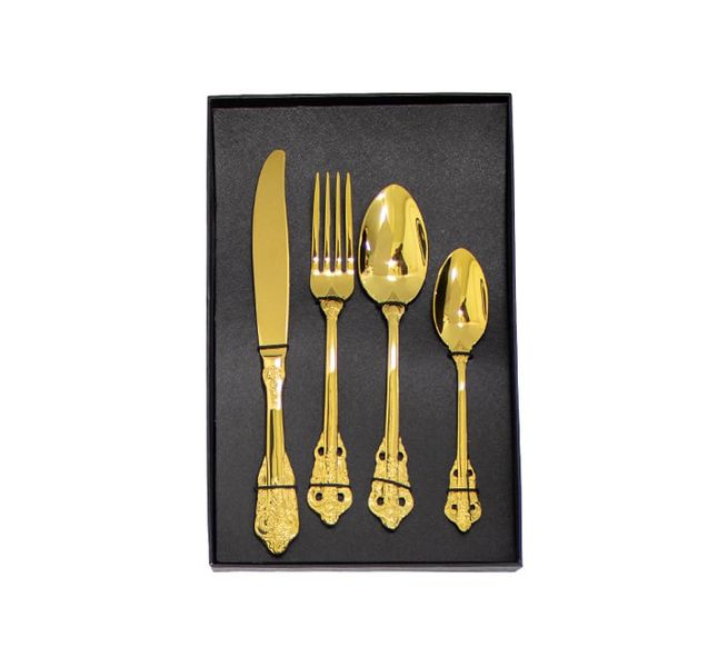 Gold Cutlery Set - 4 Piece