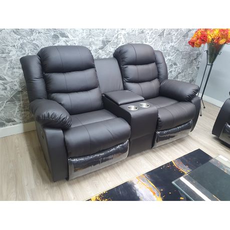 Full Euro Leather 2 Seater Cinema Recliner Couch Sofa Shop