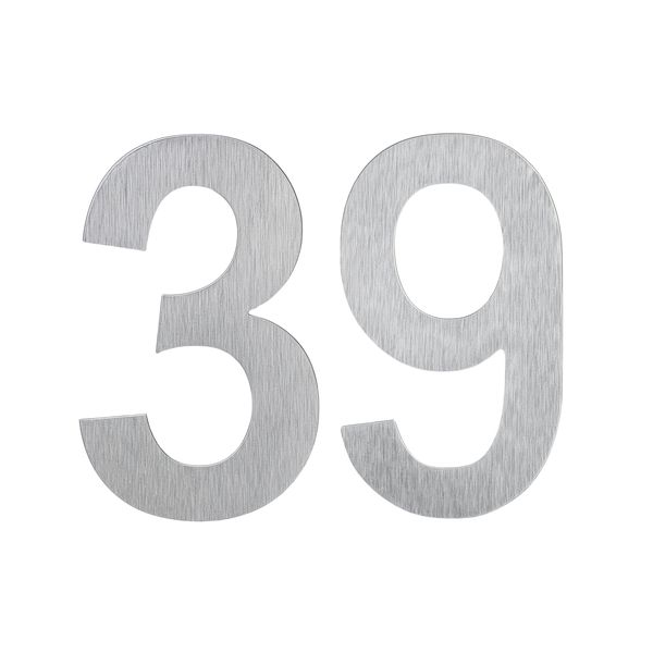 Sleek Stainless Steel House Number 39 - Modern, Durable, 228mm Thick