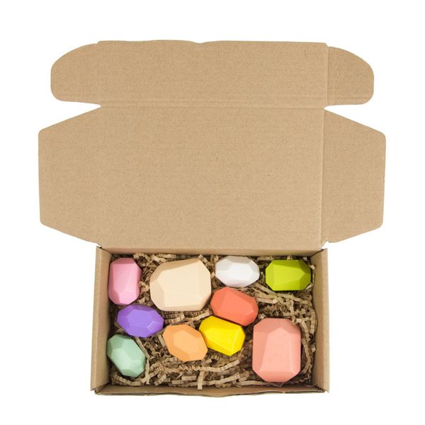 Wooden Building Gems -10 Multicolour