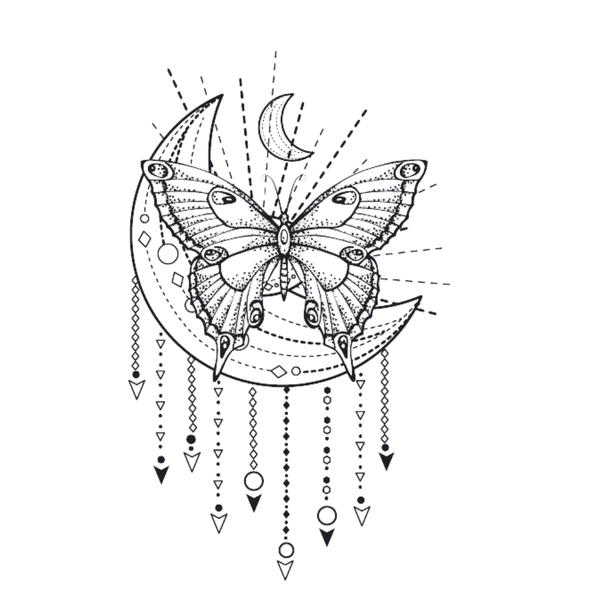 th-INK Semi-Permanent Tattoo kit - Dreamcatcher Butterfly - 80x110mm