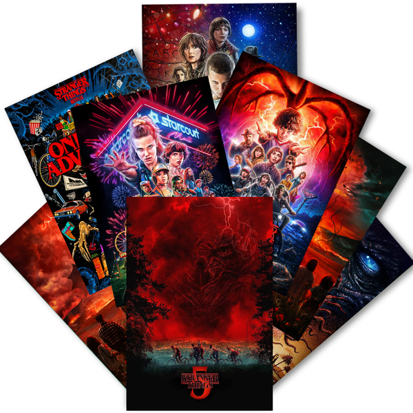 Stranger Things Poster Set 8 Pcs - Seasons 1-5 Collection Wall Art A3