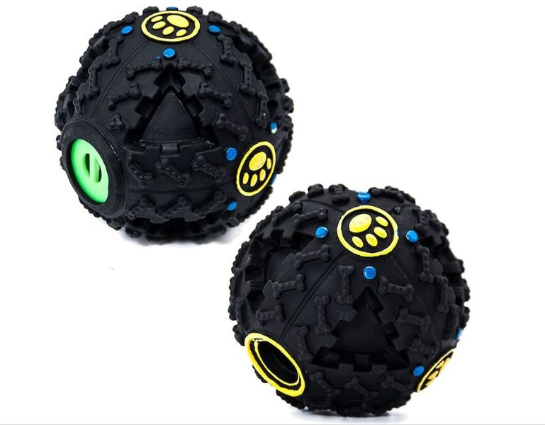 Interactive Bite Resistant Squeaky Dog Treat Dispensing Toy (2 Pack)