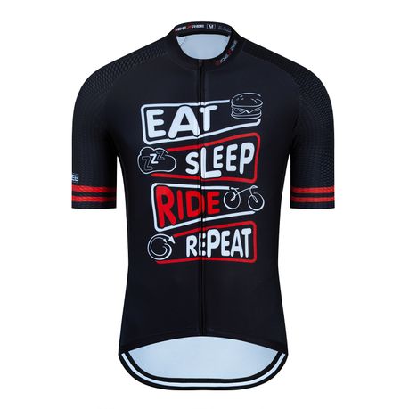 Cycling Jersey Short Sleeve Mens Eat Sleep Ride Repeat