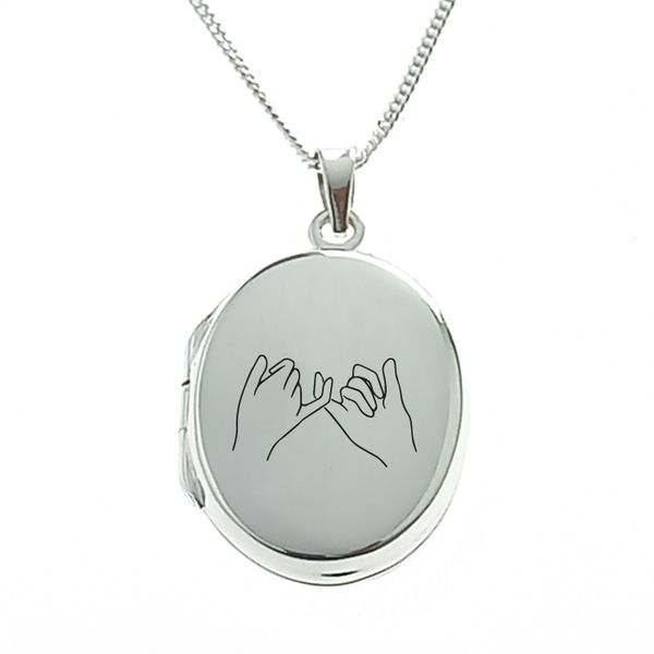 Pinky Promise Sterling Silver Locket with Chain