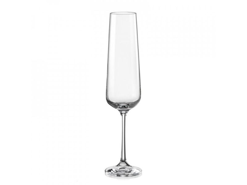 Sandra Crystal Champagne Flute Glass 200ml - Set of 6