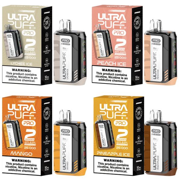 Ultra Puff Pro 25k Disposable Vapes - Variety (Pack of 5)