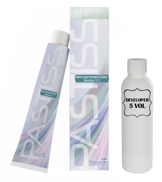 Nouvelle Pastiss Pastel Semi Permanent Color 60ml + 60ml 5vol Developer
