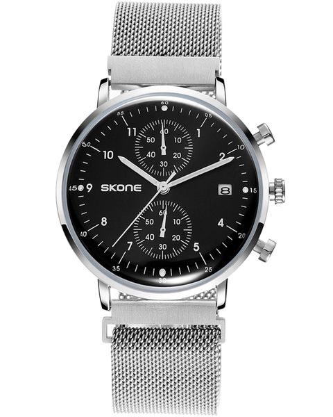 Skone Men's Leicester Watch - Silver and Black