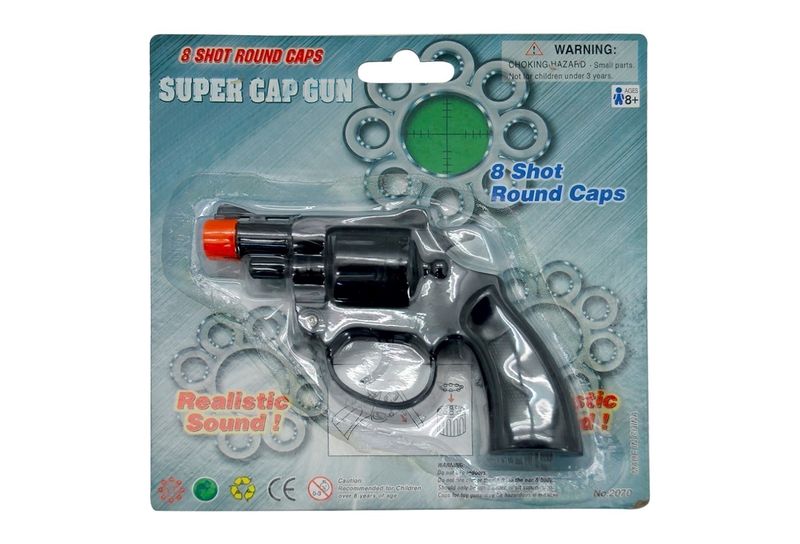 8 Shot Cap Gun 5.25 Inch Plastic with Metal Ring