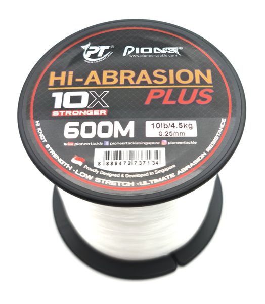 Pioneer High Abrasion 600m Clear Fishing Line 0.25mm - 10lb/4.5kg