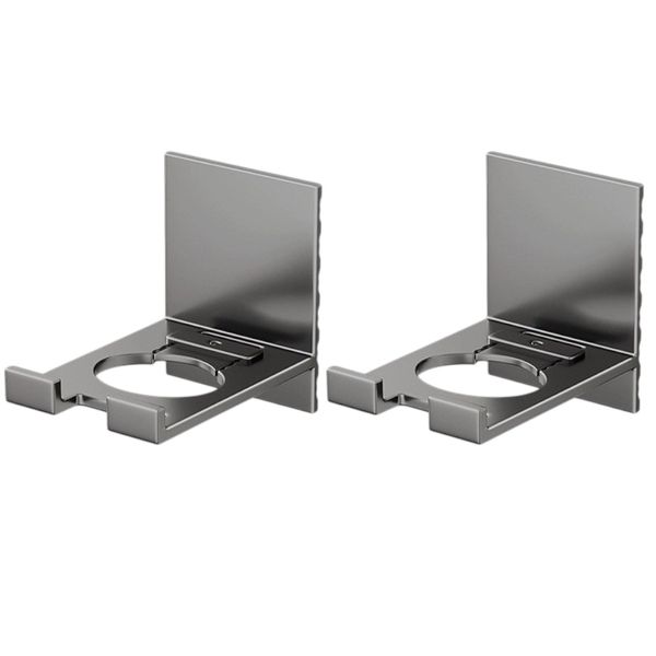 2 Pack Sleek Minimalistic Wall-Mounted Shampoo &amp; Conditioner Holders - Grey
