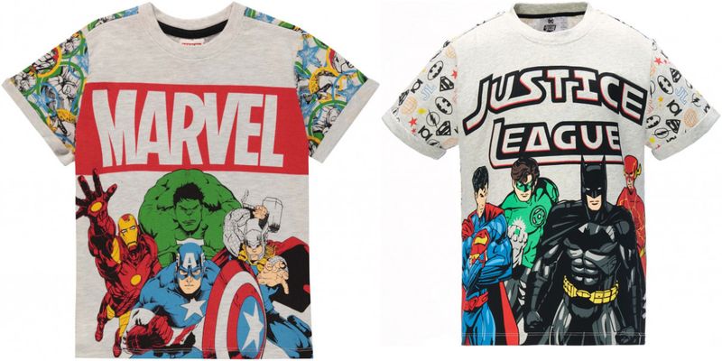 Character Kids - 2 Pack Short Sleeve T Shirt Boys - Avengers/DC Comics [Parallel Import]