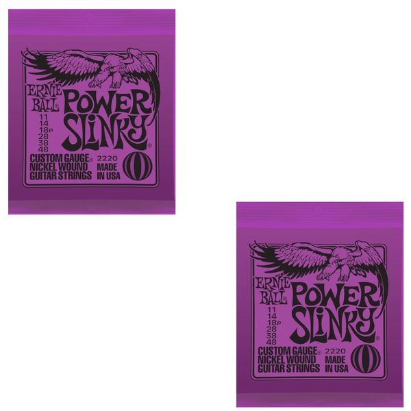 Ernie Ball 2220 Power Slinky 11-48 Electric Guitar Strings - Pack of 2