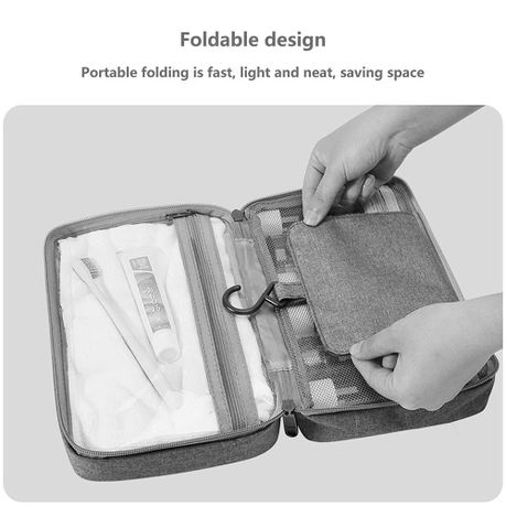 Portable Large Capacity Travel Zipper Toiletry Bag with Hanging