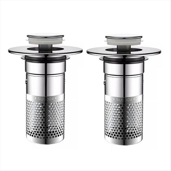 Stainless Steel Floor Drain Filter Washbasin Plug Hair Compatible with None