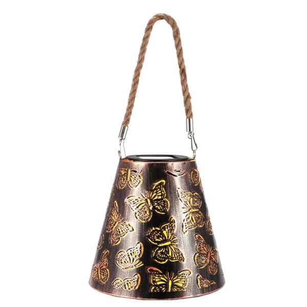 Garden Solar Butterfly Projection Lantern LED Ornament Light (16x16x32cm)
