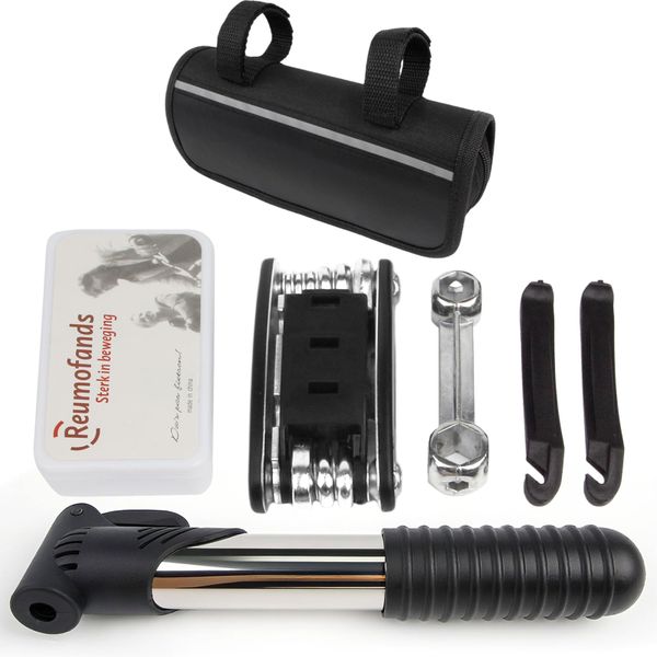 8-in-1 Bicycle Tool Kit, Bike Repair Kit with Bicycle Pump Tire Repair Tool
