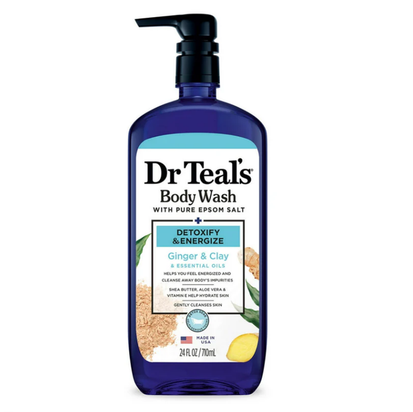 Dr Teals Body Wash 710ml- Detoxify &amp; Energize with Ginger &amp;Clay