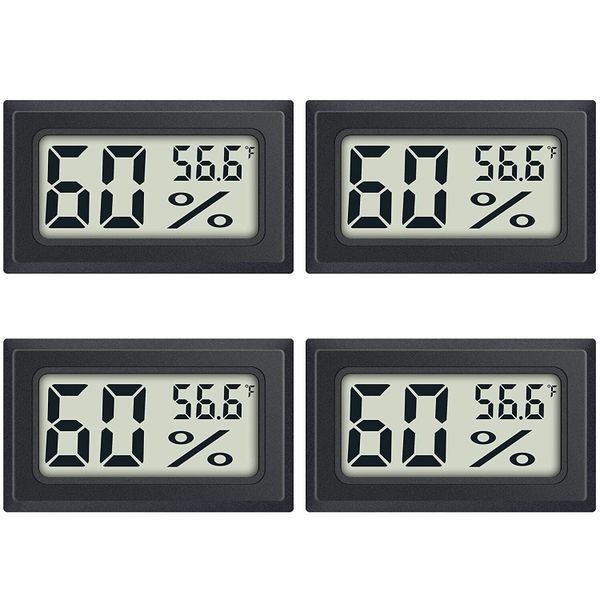 4 Piece Home Indoor Digital Hygrometer Thermometer Humidity Meter Reader