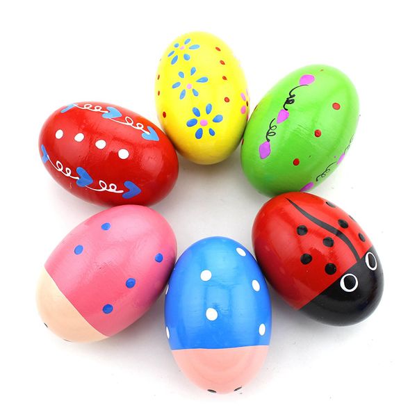 Set of 6 Percussion Musical Egg Maracas Shakers for Children