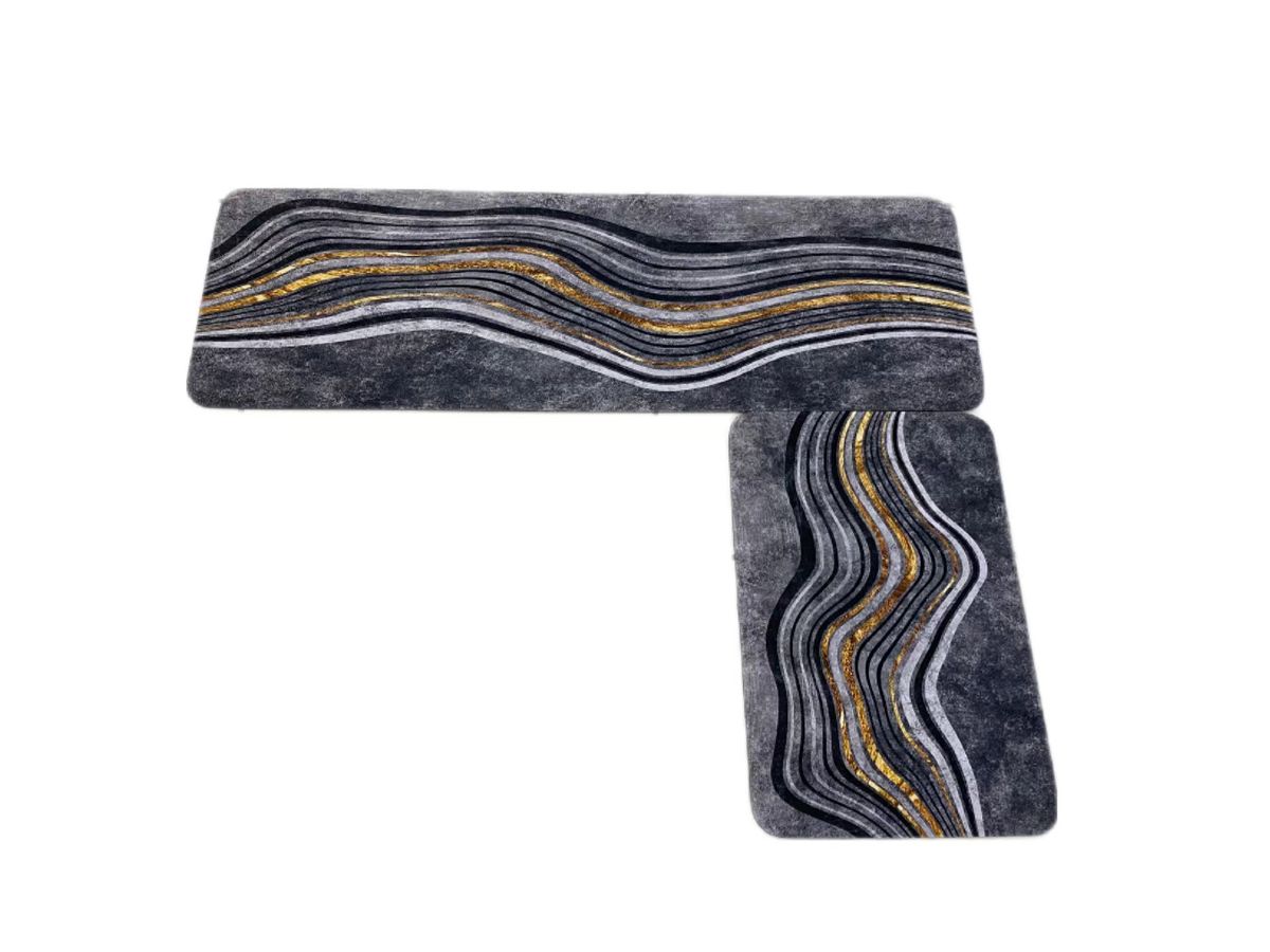 Non Slip Super Absorbent Rubber Mat Kitchen Mat Bath Rugs 2 Pieces Set
