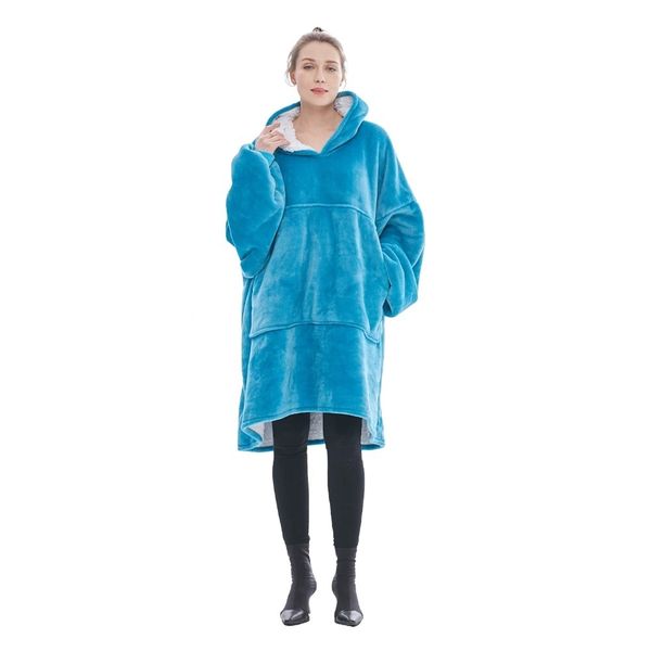 Women's One Size Fit All Warm Huggle Hoodie Blue