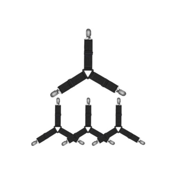 8 Pieces Adjustable Triangle Bed Sheet Clips for 2 Beds