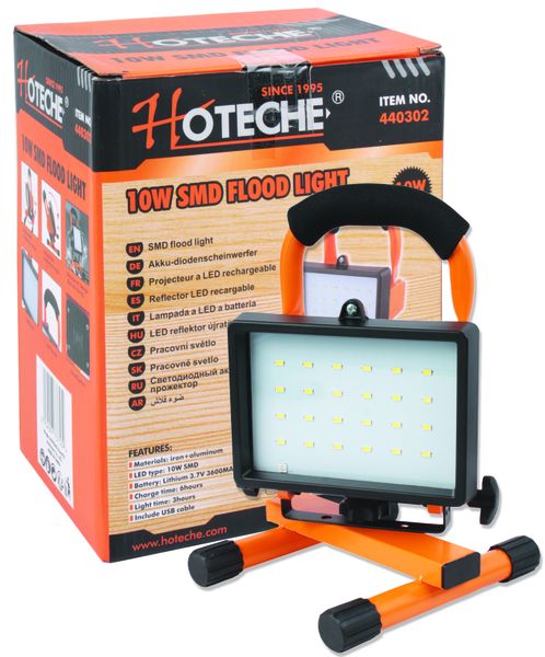 Hoteche 10 Watt SMD LED Rechargeable Flood Light