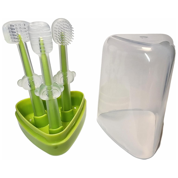 Baby Toddler Newborn Toothbrush Tongue Cleaner Tooth Scrubber 3 Pieces Set