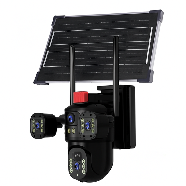 Solar 4G Home Cam era- AI, 4-Lens, Real-Time Monitoring