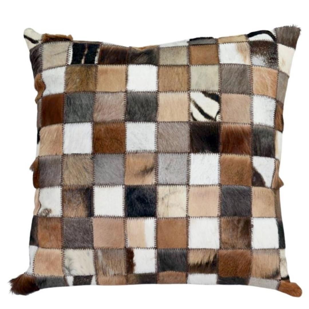 Skins and Things Game Hide Patchwork Throw Pillow Small 45cm x 45cm