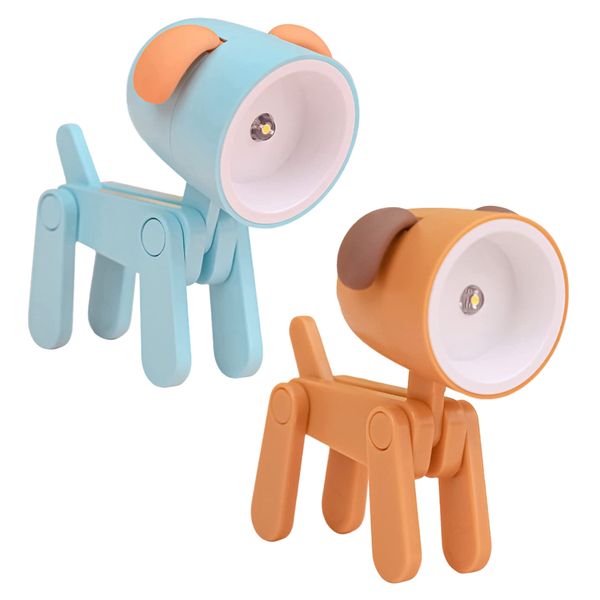 Home Decor Mini Retro Puppy Shape LED Night Lamp Torch Set of 2 - 4cm