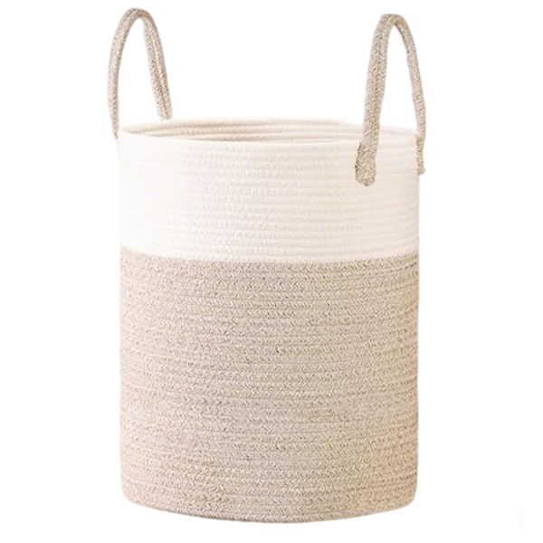 Cotton Rope Basket Large Blanket Basket Woven Storage Basket 38x52cm 58L