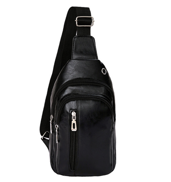 Leather Shoulder Crossbody Sling Chest Bag for Men