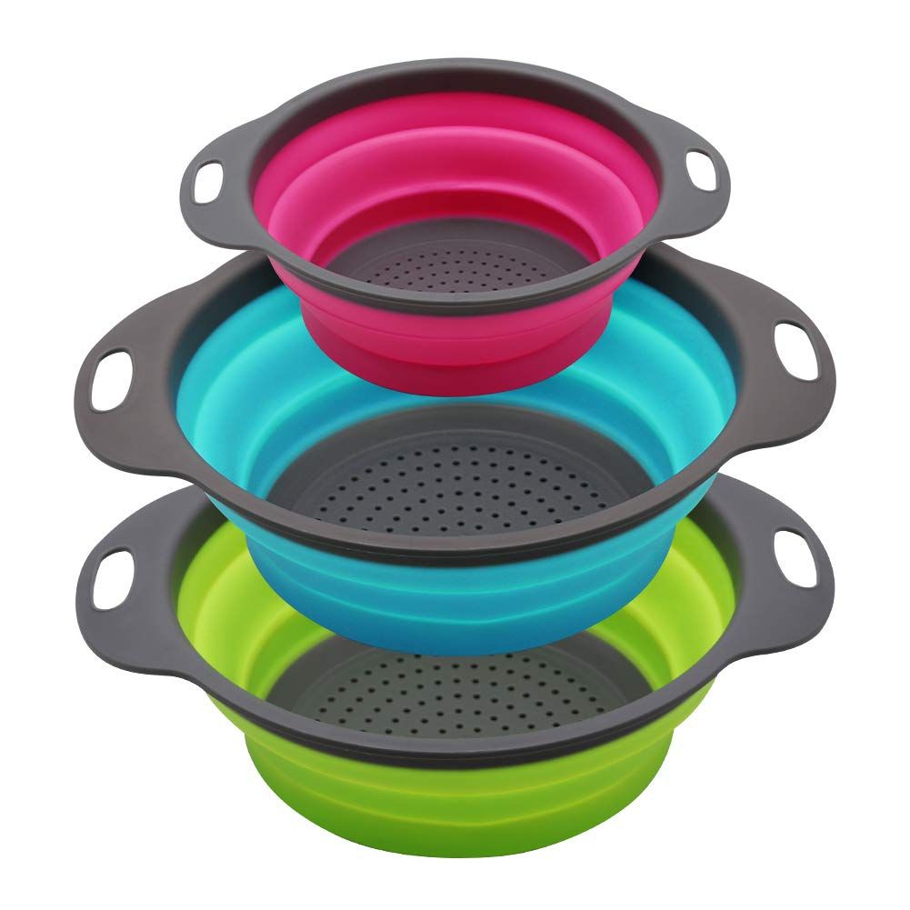 Silicone Collapsible Colanders - 3 Piece | Shop Today. Get it Tomorrow ...