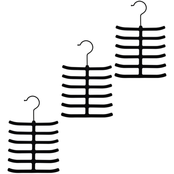 Velvet Tie Hanger, Black, Set Of 3