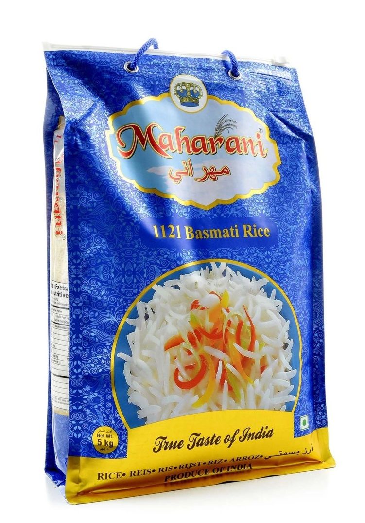 Basmati Rice 5kg Maharani Blue with resealable bag Buy Online in