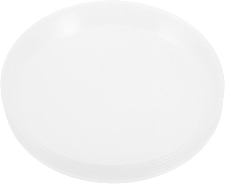 5Pieces White Portable Plastic Plates Set, 5-Compartment Food Serving