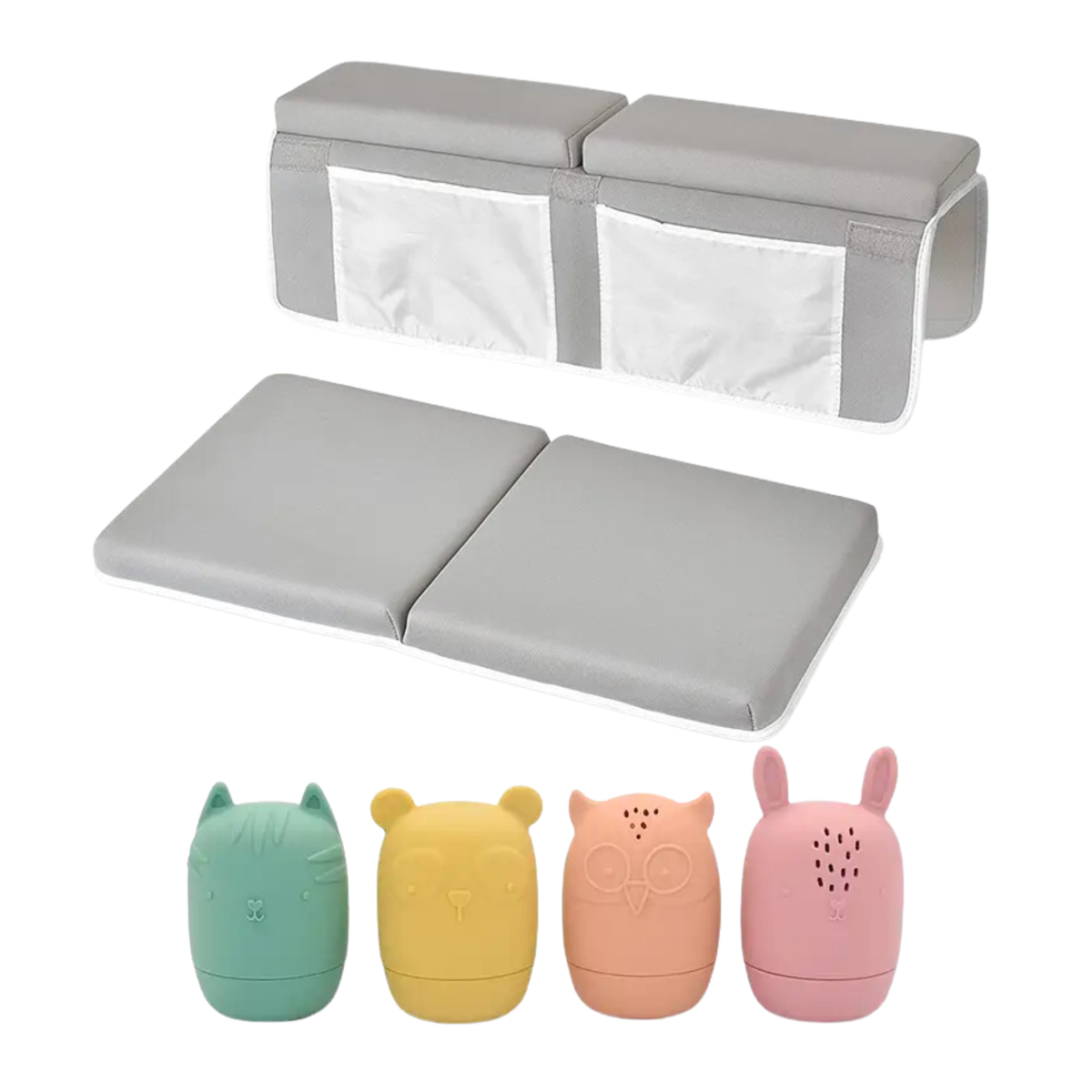 Baby Bath Knee and Elbow Pad Rest Set with Silicone Bath Toys Set of Four Shop Today. Get it