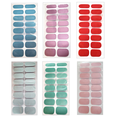 6 Colour Sets of Beautiful Nail Wrap Self-adhesive Stickers - DIY Nail art Image