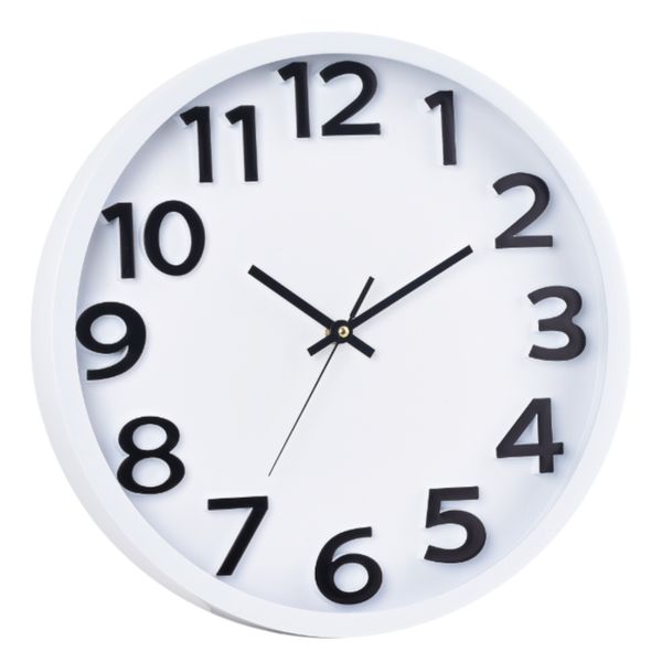 White Analogue Wall Clock - 35cm