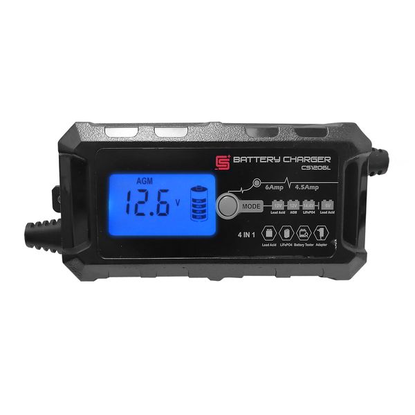 CS Battery Charger 6A 6V/12V Lead Acid &amp; 14.4V 4.5A LiFePO4