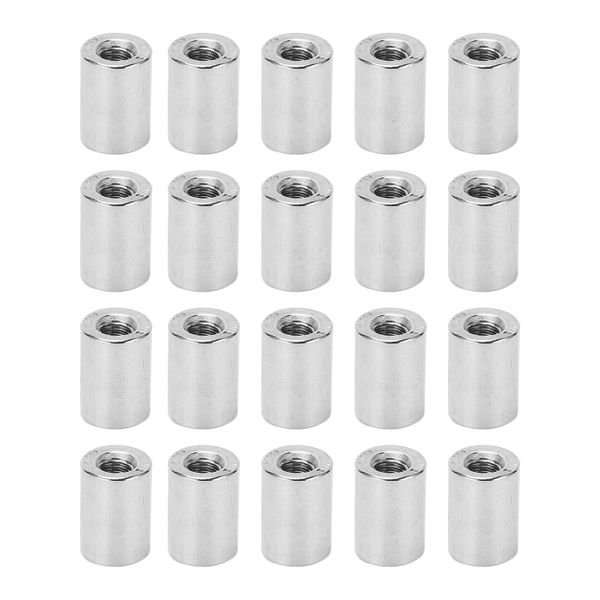 20 Pieces M6x1 17mm Round Coupling Nuts (SS)