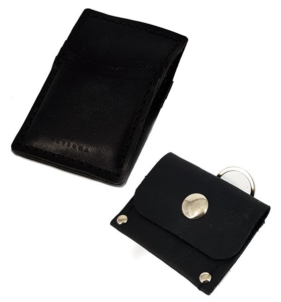 Leather Wallet &amp; Silver Ring Coin-Bag Combo