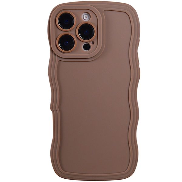 Phone Case with Wavy Edge &amp; Pro Camera - Iphone 16 Pro Max - Brown