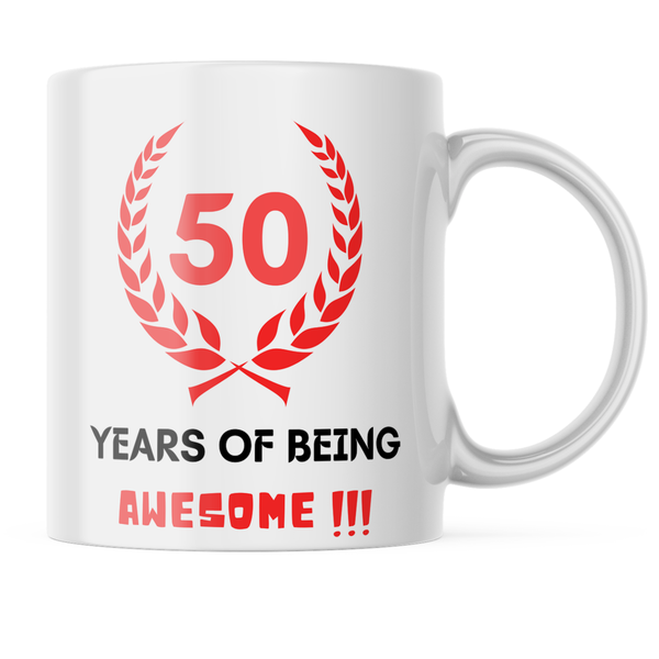 Ceramic 50 years of being Awesome Mug - White - 11 OZ