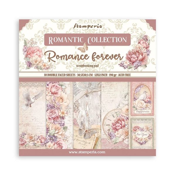 Stamperia Romance Forever 12 x 12 Paper Pad