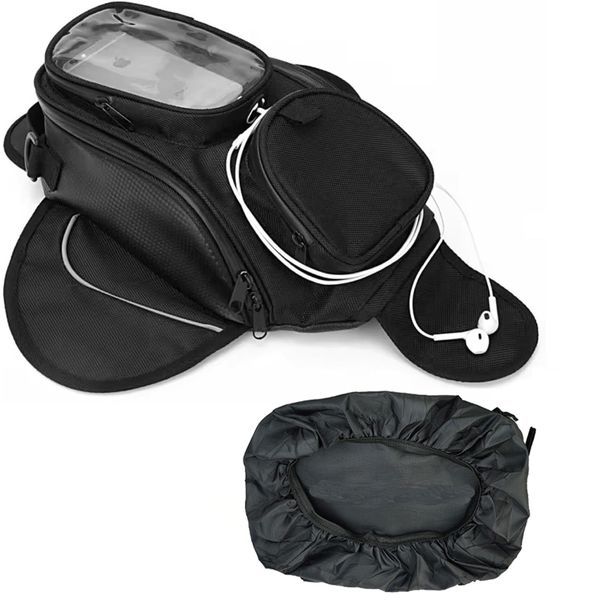 Magnetic Waterproof Motorcycle Tank Bag with TPU Window &amp; Reflective Strips